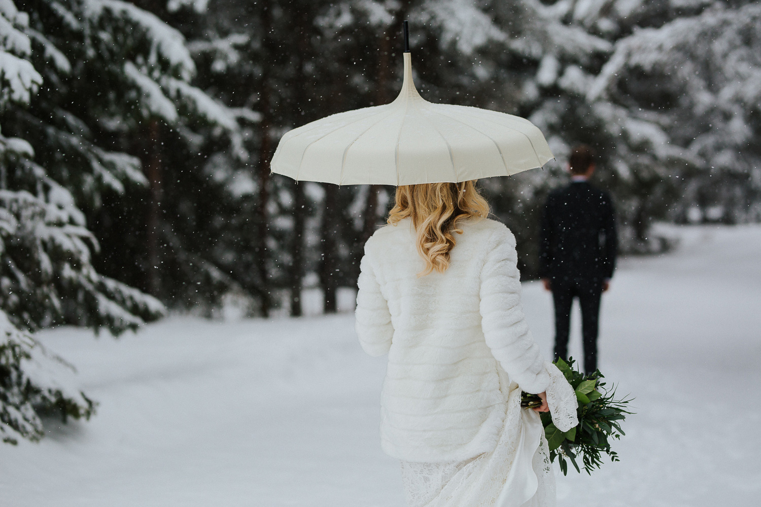 Vinterbröllop Tännaskröket Bröllopsfotograf Yohanna Mårtensson Fotograf Härjedalen Jämtland