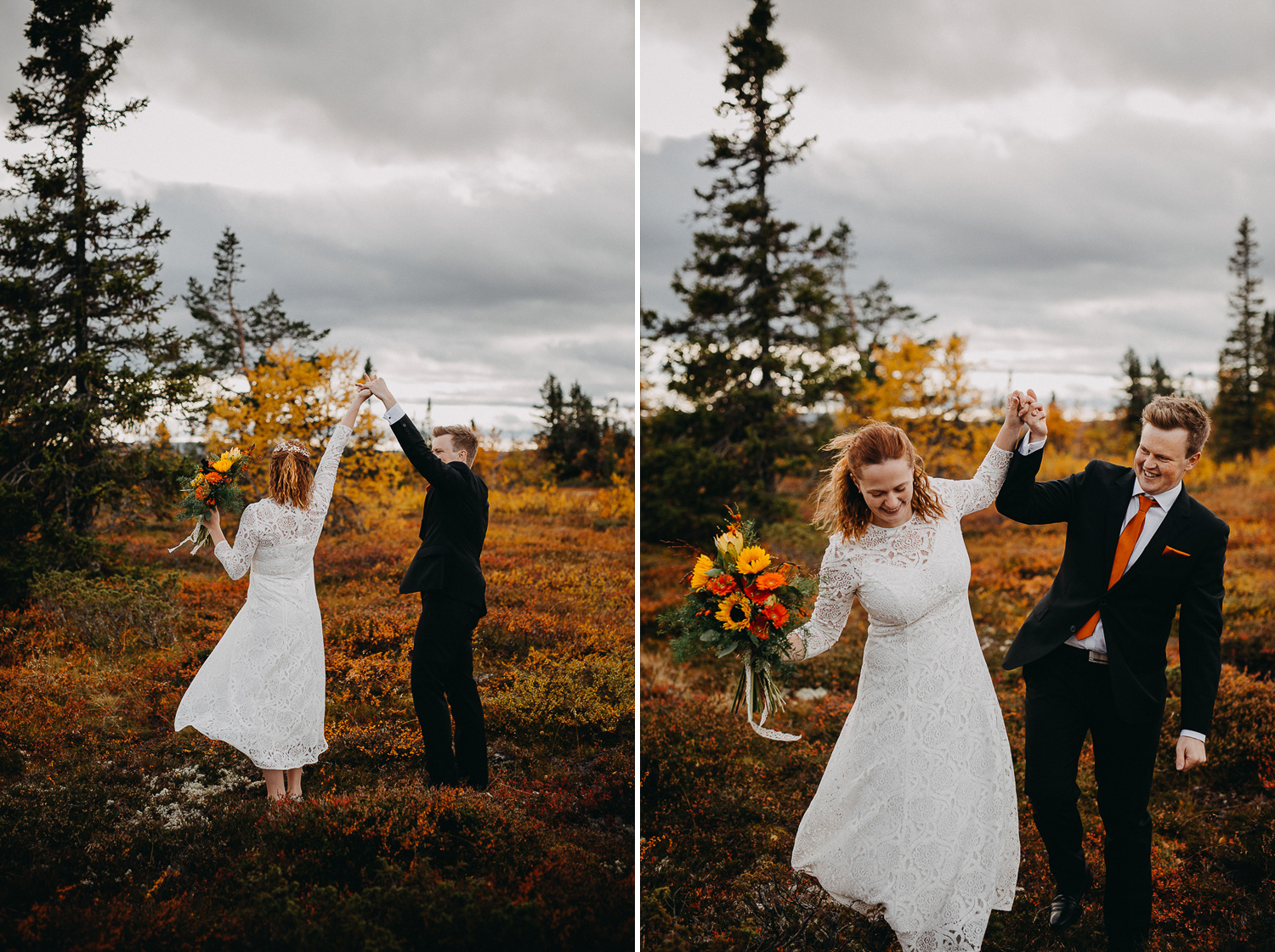 Höstbröllop Storhogna, Klövsjö Kyrka, Fotograf Yohanna Mårtensson, Fotograf Härjedalen Jämtland